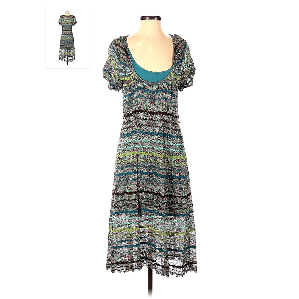 Laundry by Shelli Segal striped Dress Green multicolored women size S